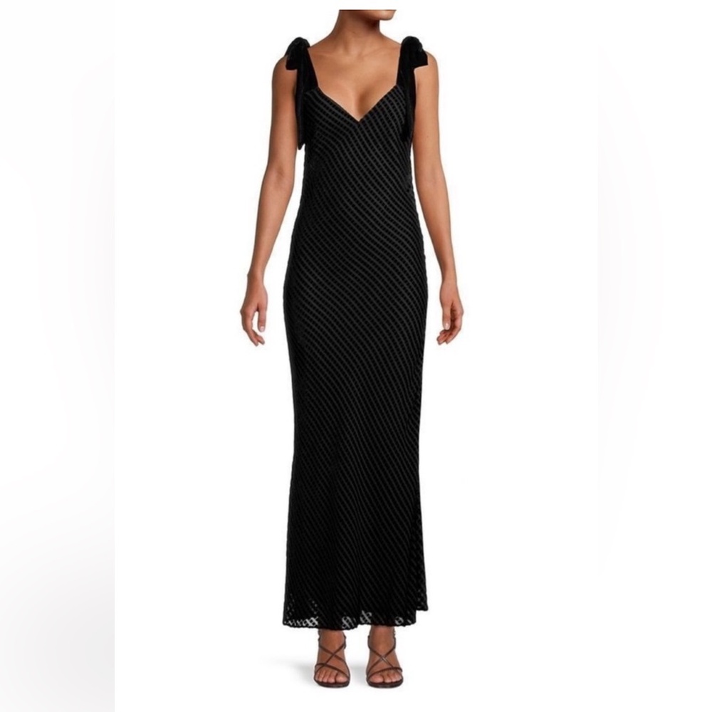 DANNIJO black velvet detail maxi dress size XS